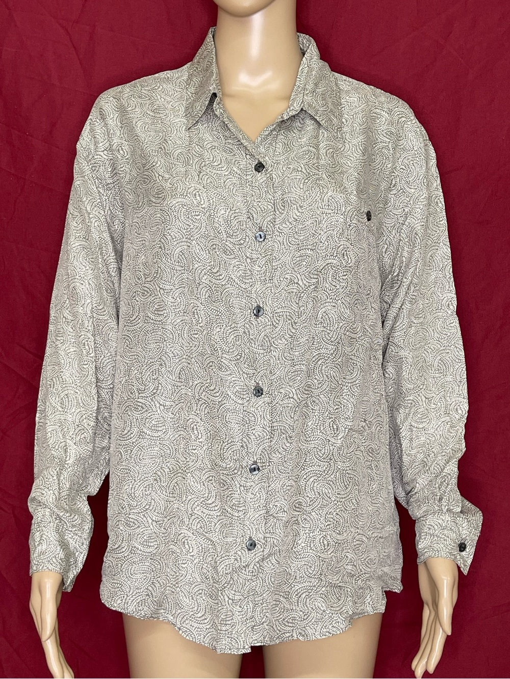 Vintage 90's Whistles by EXPRESS 100% Silk Paisley Button Front Blouse Medium